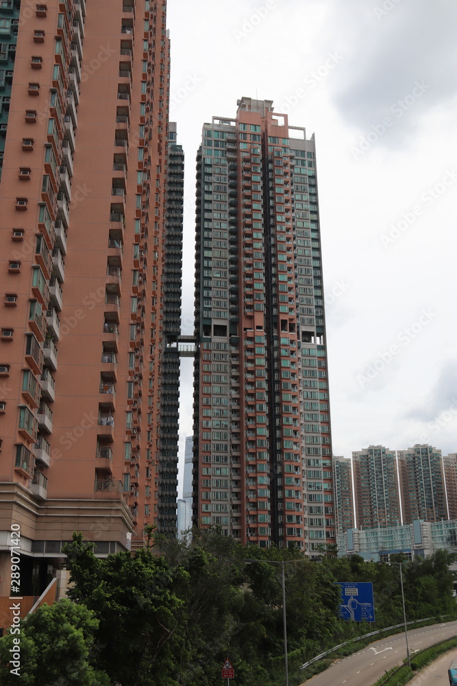 Obraz premium Tours d'habitations du quartier de Kowloon à Hong Kong