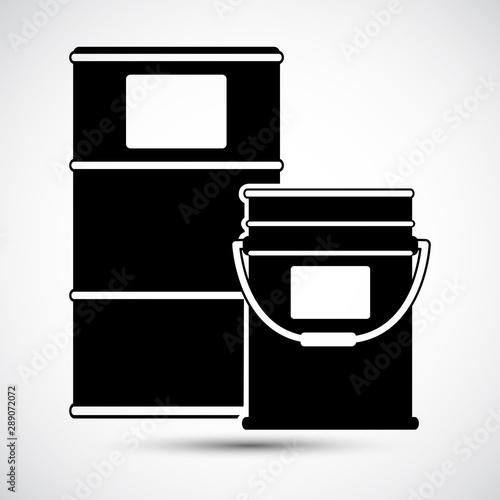 Chemical Drums Black Icon White Background