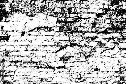 Vector background. A heavy grunge texture, old brick wall.