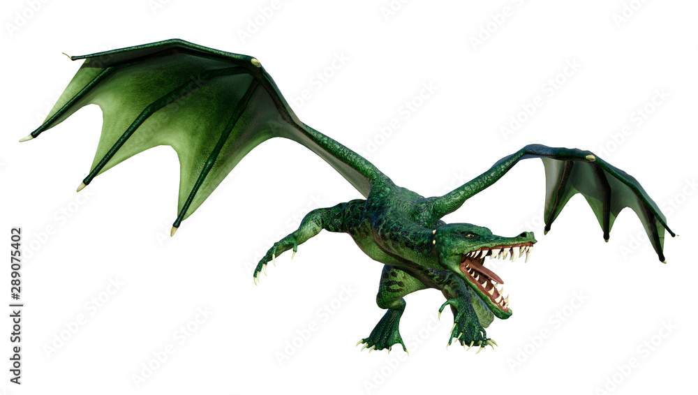 Obraz premium 3D Rendering Fairy Tale Dragon on White