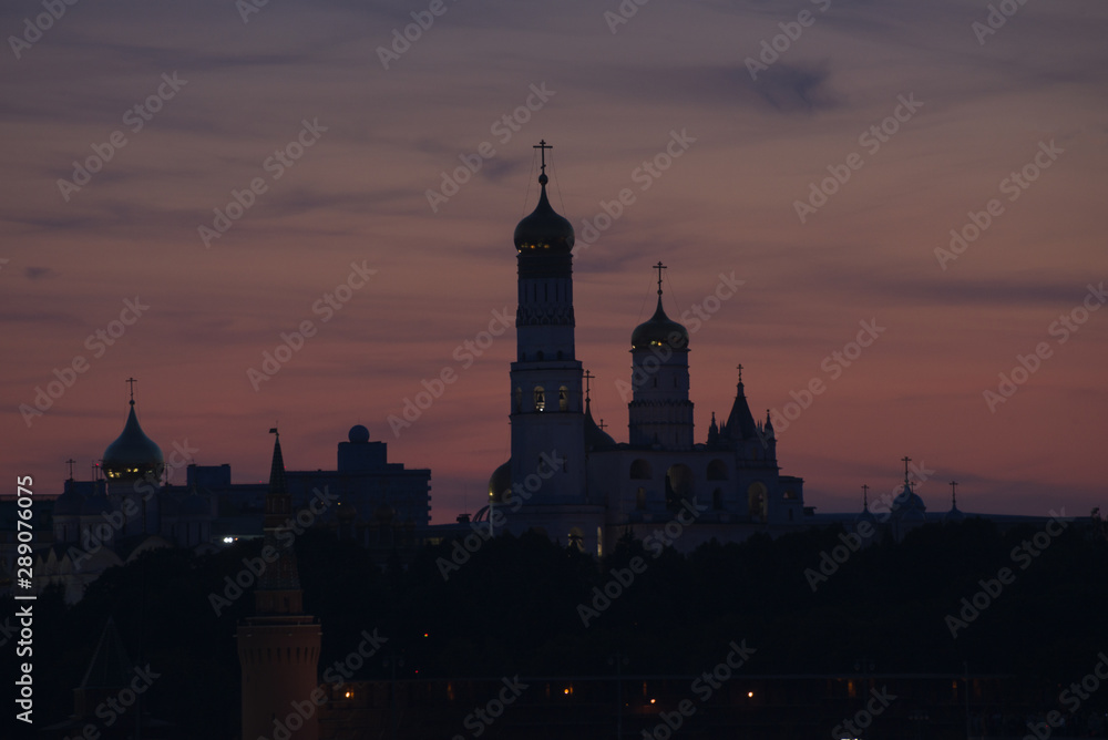 Moscow Kremlin and the river in the morning. Early morning. Kremlin. Russia.