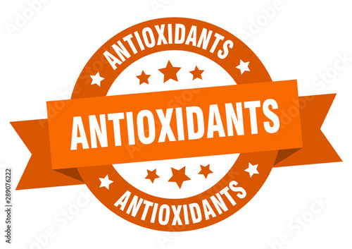 antioxidants ribbon. antioxidants round orange sign. antioxidants