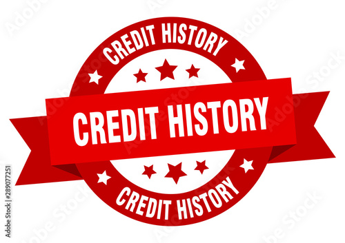 credit history ribbon. credit history round red sign. credit history