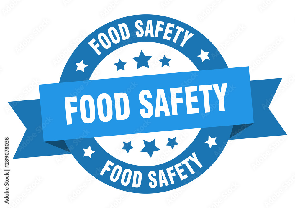 food safety ribbon. food safety round blue sign. food safety