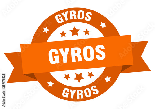 gyros ribbon. gyros round orange sign. gyros