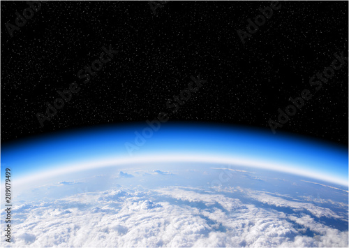 Ozone layer from space view of planet Earth
