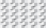 3D Abstract white geometric shape from gray cubes.Brick wall squares texture.Panoramic Solid Surface background.Creative design Seamless minimal modern pattern wallpaper Vector.Illustration