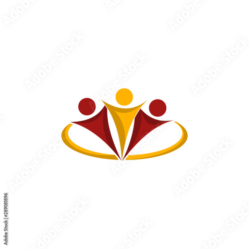 Human Group Community Foundation Simple Icon Logo Design Template Element Vector