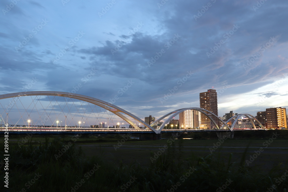 Fototapeta premium 厚木市の夜景(神奈川県),atsugi city,kanagawa pref,japan