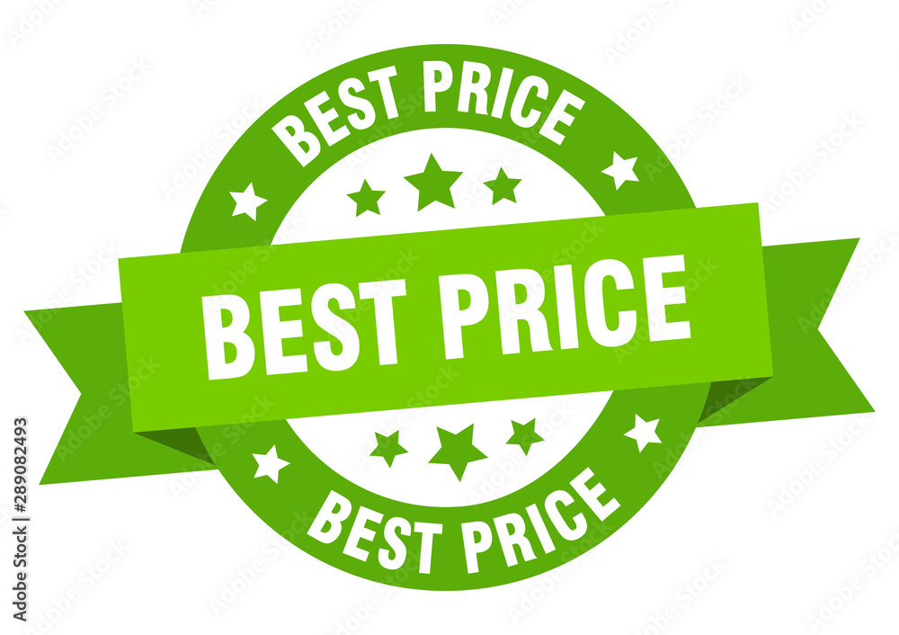 best price ribbon. best price round green sign. best price