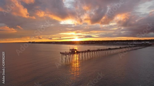 Wallpaper Mural Hypnotic Aerial Bogue Pier at Sunrise on the Crystal Coast of North Carolina, Relaxed Time Lapse Torontodigital.ca