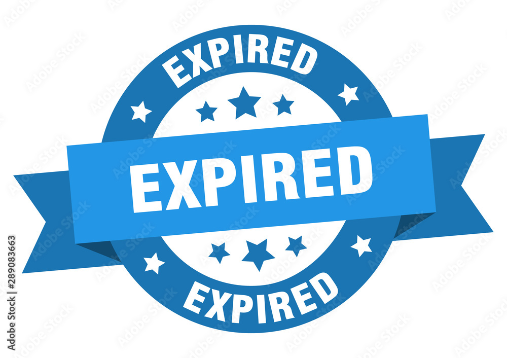 Fototapeta premium expired ribbon. expired round blue sign. expired