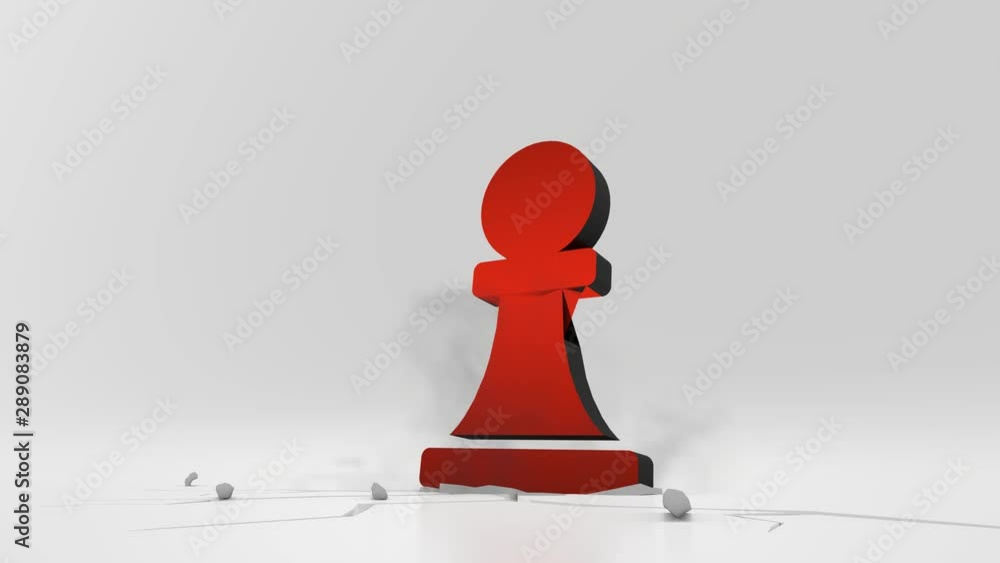 3d rendering heavy impact red symbol of chess pawn figure in empty grey space 4k animation 3d rendering heavy impact red symbol of chess pawn figure in empty grey space 4k animation