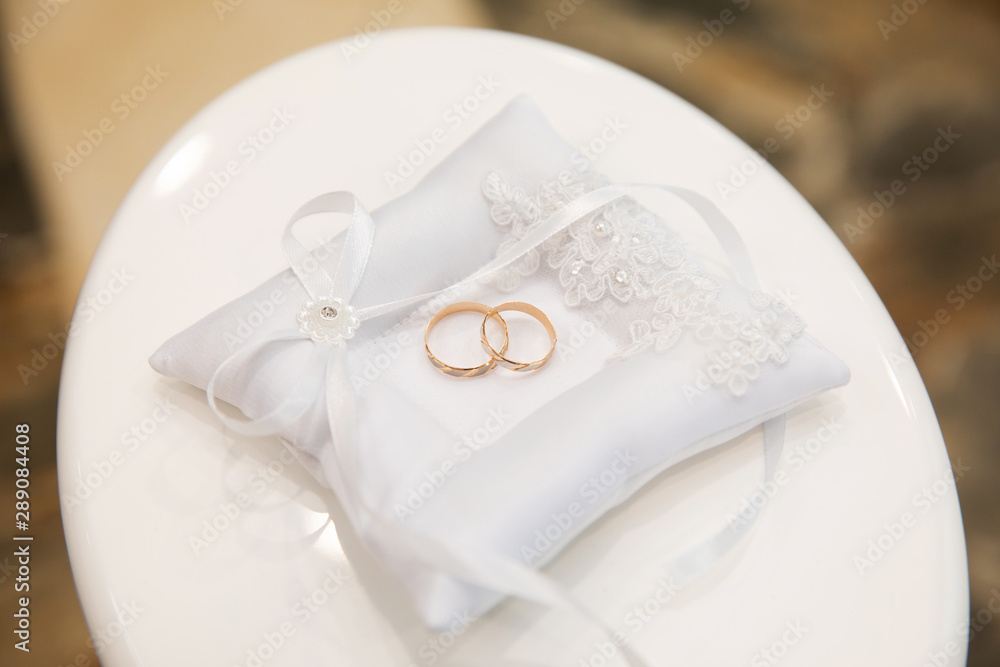 Pair of gold rings for wedding ceremony Pair of gold rings for wedding ceremony