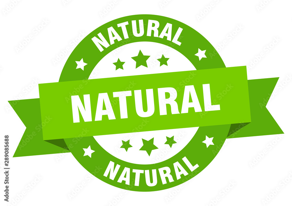 natural ribbon. natural round green sign. natural