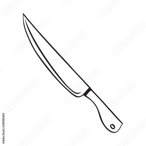Black and white vector illustration of knife