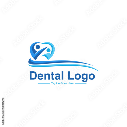 Illustration of dental logo design on white background