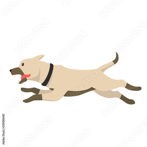 Runing happy dog cartoon. Fast jumping dog logo vector  Dog Training logo template designs.