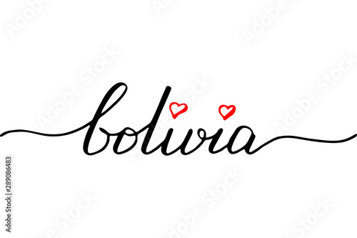 Bolivia handwritten text vector