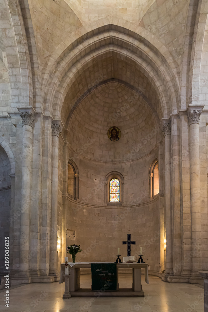The interior of the Lutheran Church of the Redeemer on Muristan street in the Old City in Jerusalem, Israel