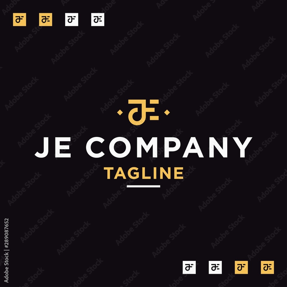 Letter JE Company or Brand or Business Logo Design Vector