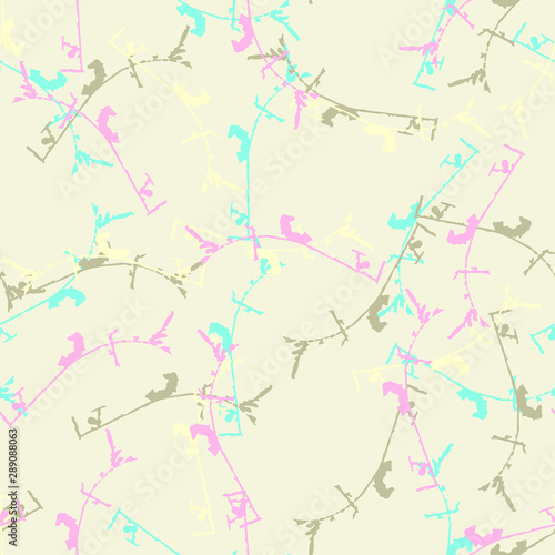 UFO camouflage of various shades of beige, blue, pink and green colors