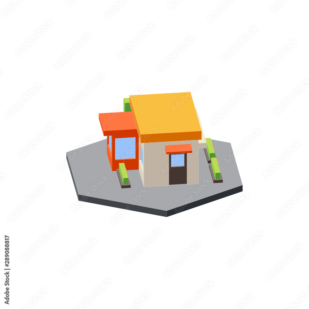 Isometric Store Simple Building Isolated Isometric Store Simple Building Isolated