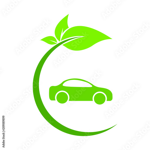 Icon electric car symbol hybrid car concept car or electric vehicle eco-friendly vector image