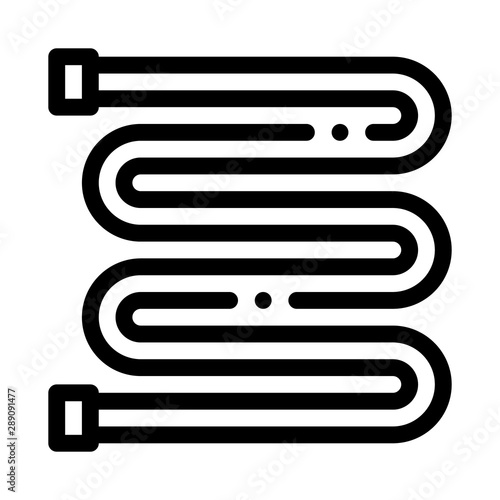 Bathroom Towel Dryer Heating Radiator Vector Icon Thin Line. Cool And Humidity, Airing, Ionisation And Heating Concept Linear Pictogram. Conditioning Related Monochrome Contour Illustration