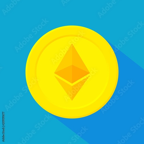 ETH money cryptocurrency golden icon
