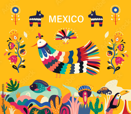 Stylish artistic Mexican decor for Mexican holidays and party