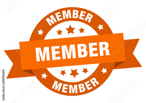 member ribbon. member round orange sign. member