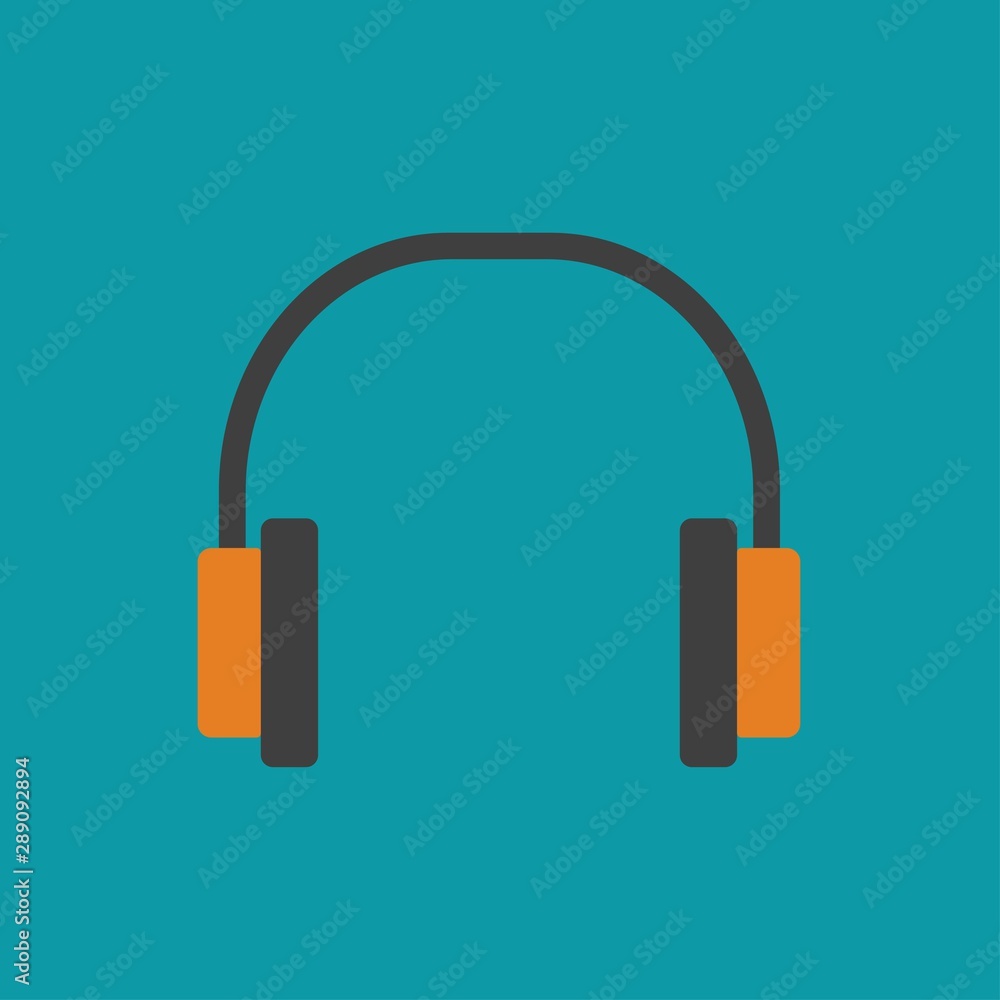 Headphones icon on blue background vector illustration Headphones icon on blue background vector illustration