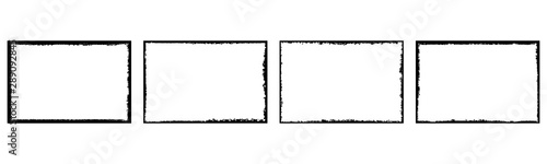 Set of grunge style frames black on white background