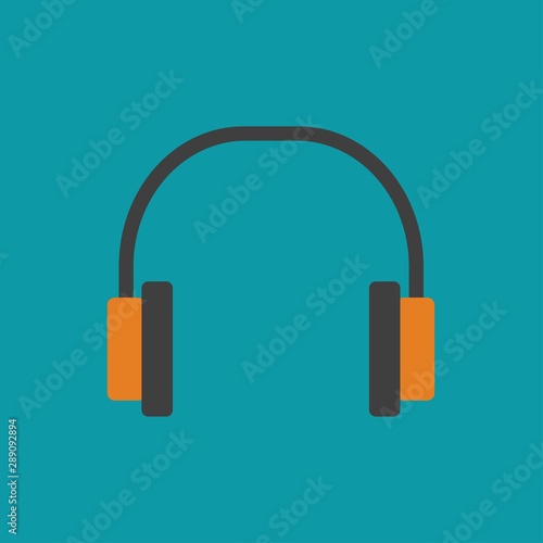 Headphones icon on blue background vector illustration