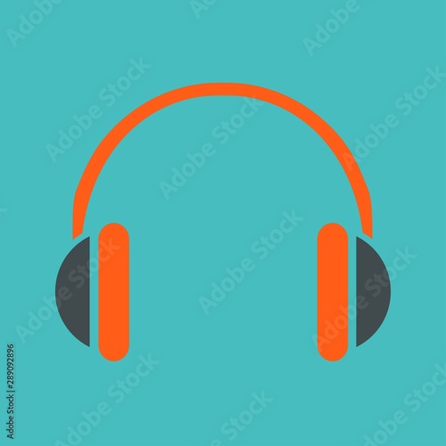 Headphones icon on blue background vector illustration