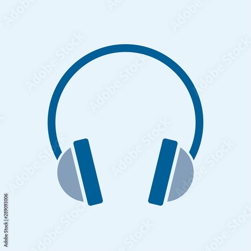 Headphones icon on blue background vector illustration