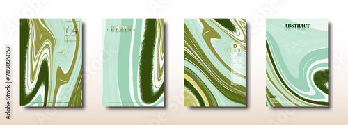 Abstract green mixture of acrylic paints surface collection