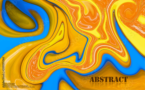 Abstract mixed blue and orange paints surface