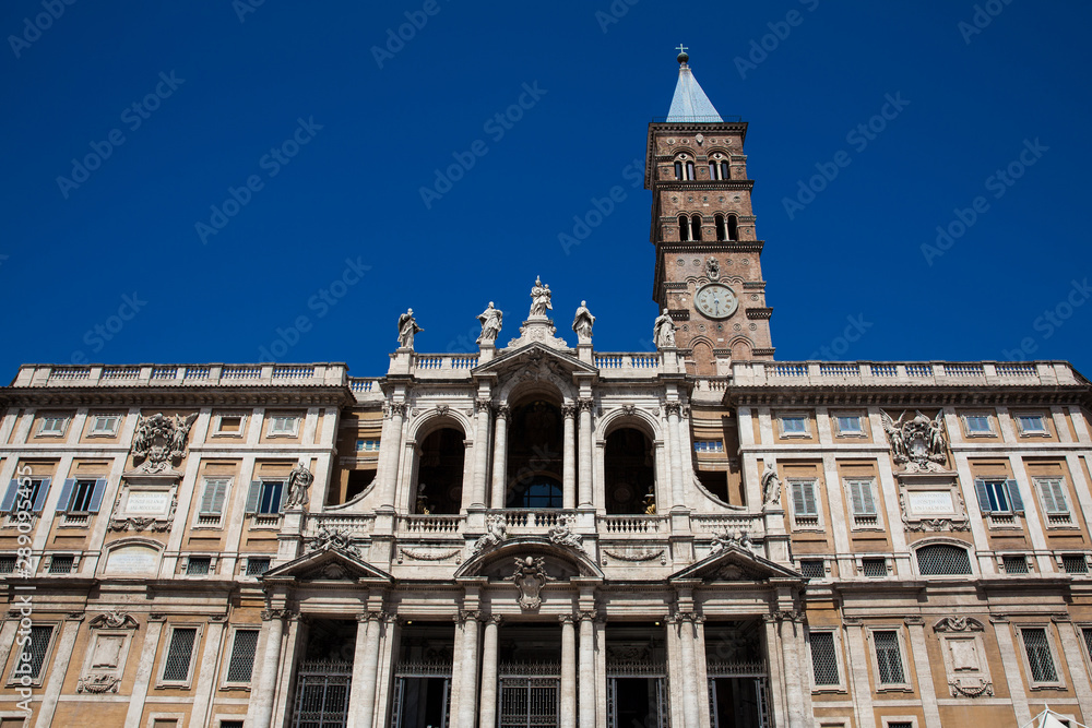 The historical Basilica of Saint Mary Major built on 1743 in Rome