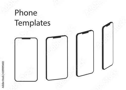 Three frameless cell phone templates