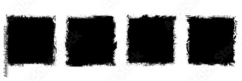 Set of grunge backgrounds black on white background