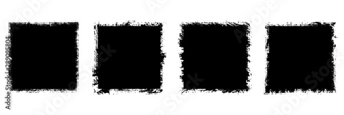 Set of grunge backgrounds black on white background