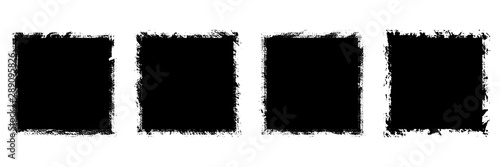 Set of grunge backgrounds black on white background