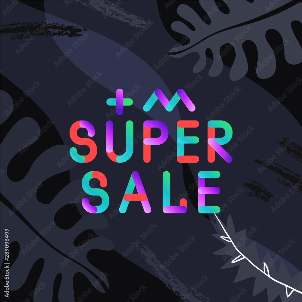 Fototapeta premium Abstract trendy illustration background media sale post, placard,flat style advertising campaign design elements. Easy customizing art for covers, banners, flyers and posters.