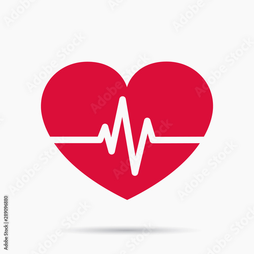 Heartbeat icon on the white background