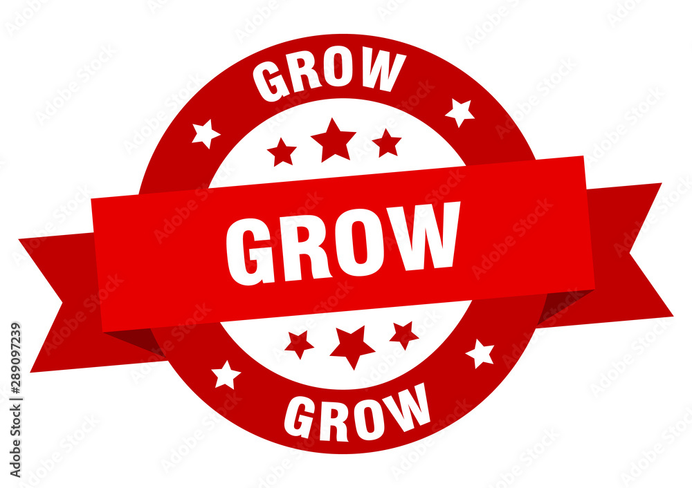 Obraz premium grow ribbon. grow round red sign. grow