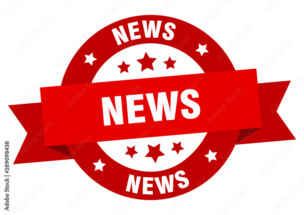 Obraz premium news ribbon. news round red sign. news