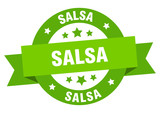 salsa ribbon. salsa round green sign. salsa
