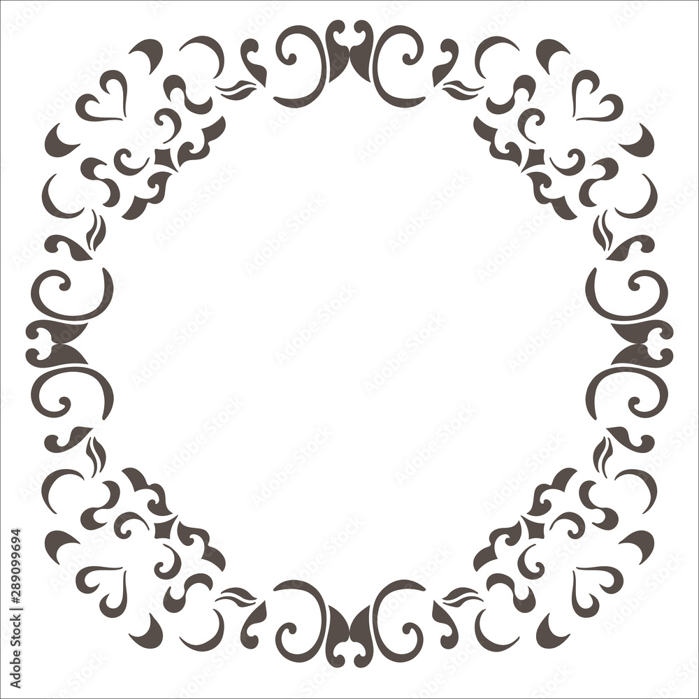 Isolated beautiful patterned frame.Ornament pattern.Can be used for designer wallpapers, for textile, packaging, printing or any desired idea. Isolated beautiful patterned frame.Ornament pattern.Can be used for designer wallpapers, for textile, packaging, printing or any desired idea.